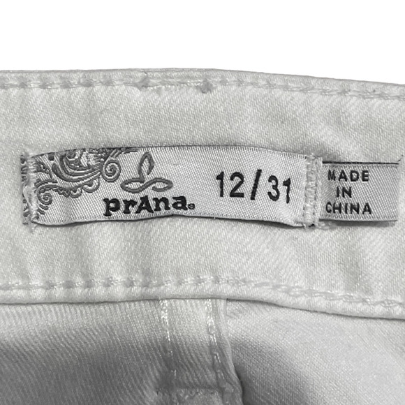 prAna Kara White Five Pocket Denim Jeans Size 12/31 Model #W4KARA115 - Picture 8 of 13